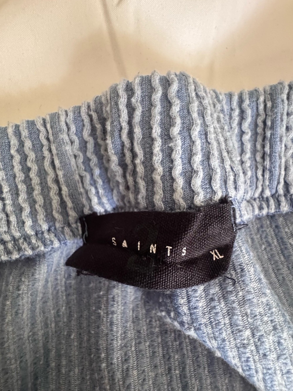 Saints Blue Ribbed Knit Two Piece Set Cropped Tank & Midi Skirt. XL - Picture 7 of 12